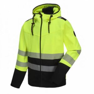 Softshell-jakk-Leo-korgnaehtav-kollane-must-CL2-Pesso-LEO-HVG